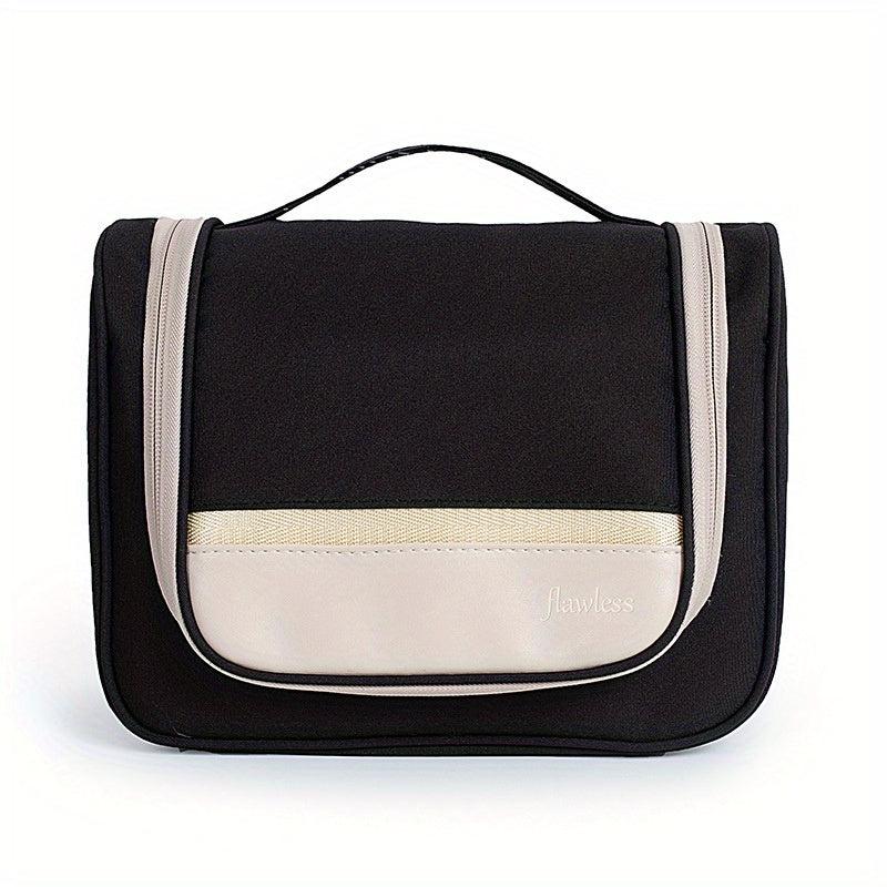 Colorblock Makeup Zipper Handbag Lightweight Cosmetic Toiletry Bag