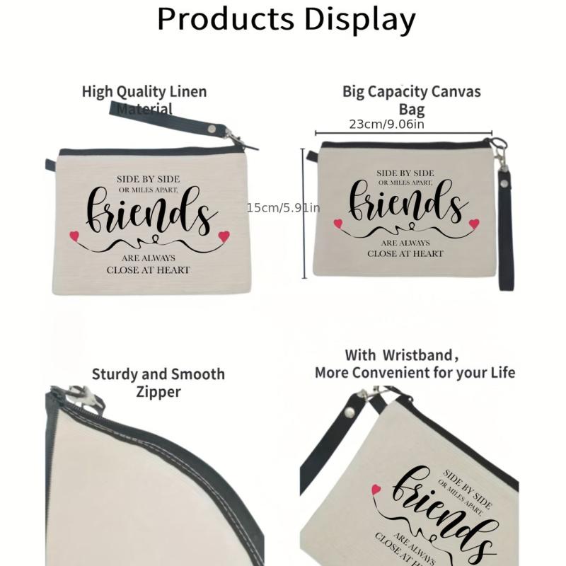 Letter Print Makeup Storage Bag Lightweight Travel Cosmetic Bag