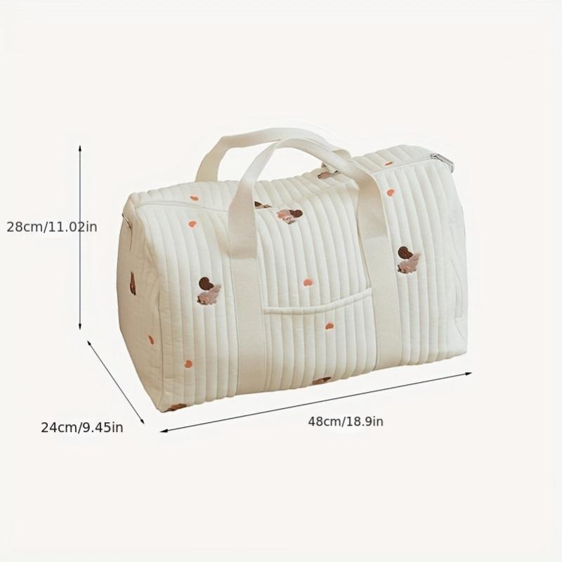 Embroidered Nursery Travel Bag with Large Capacity
