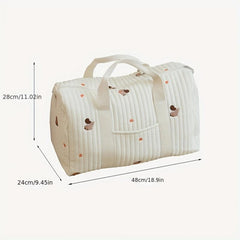 Embroidered Nursery Travel Bag with Large Capacity