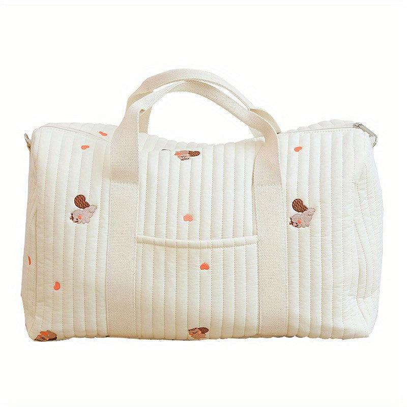 Embroidered Nursery Travel Bag with Large Capacity