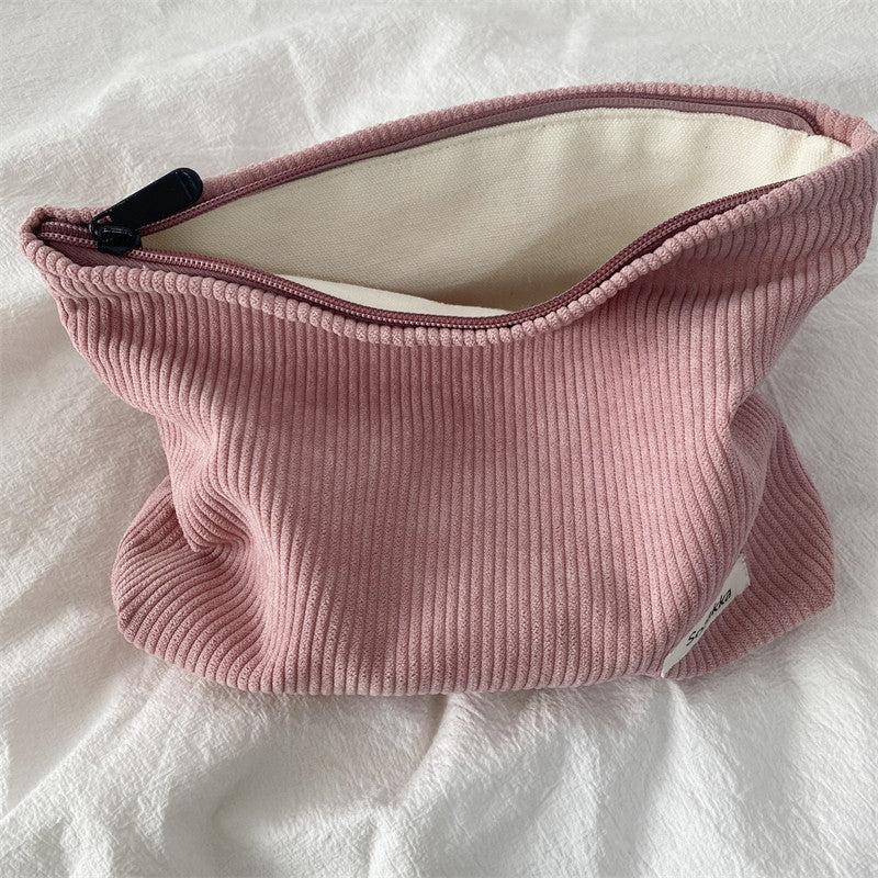 Corduroy Travel Makeup Bag Large Capacity Wash Bag
