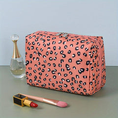 Leopard Pattern Makeup Bag Zipper Toiletry Wash Bag Travel Pouch