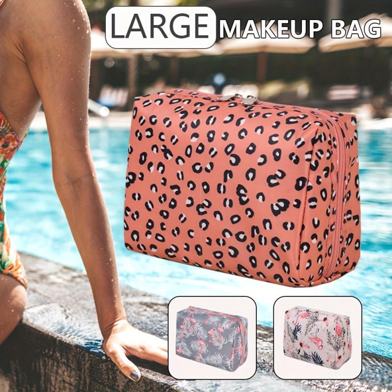 Leopard Pattern Makeup Bag Zipper Toiletry Wash Bag Travel Pouch