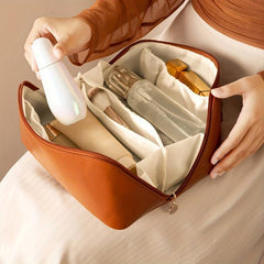 Cube Travel Cosmetics Wash Bag PU Leather Portable Storage Bag