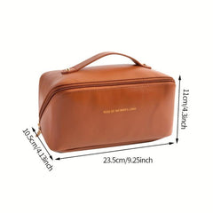 Cube Travel Cosmetics Wash Bag PU Leather Portable Storage Bag