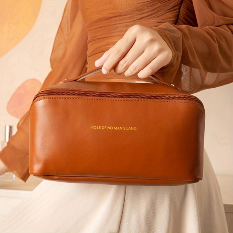 Cube Travel Cosmetics Wash Bag PU Leather Portable Storage Bag