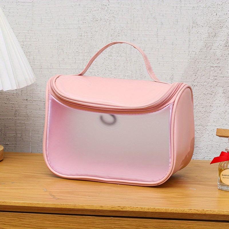 Translucent Makeup Handbag Zipper Satchel Bag