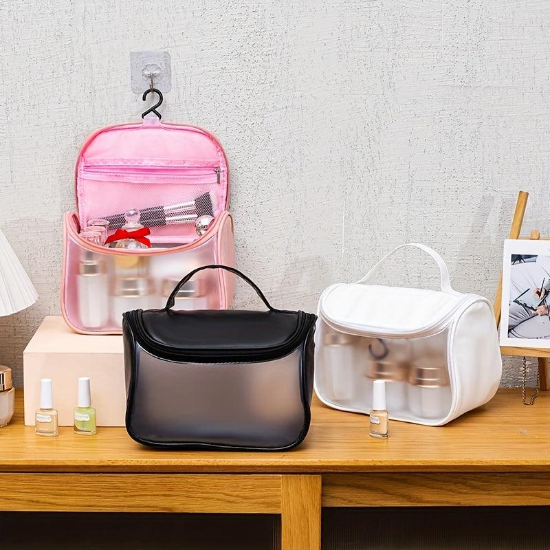 Translucent Makeup Handbag Zipper Satchel Bag