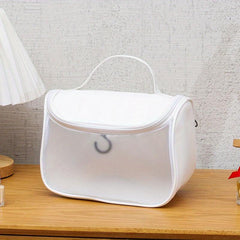 Translucent Makeup Handbag Zipper Satchel Bag