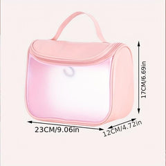 Translucent Makeup Handbag Zipper Satchel Bag