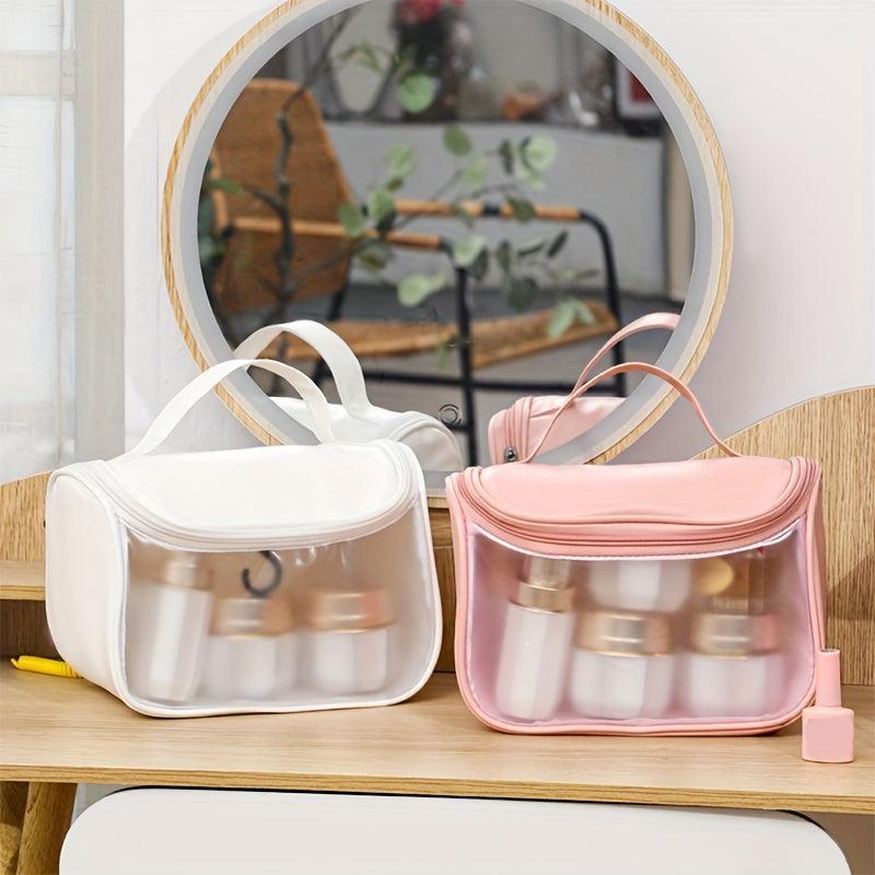 Translucent Makeup Handbag Zipper Satchel Bag