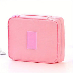 Solid Makeup Bag Zipper Toiletry Wash Bag Travel Cosmetic Bag