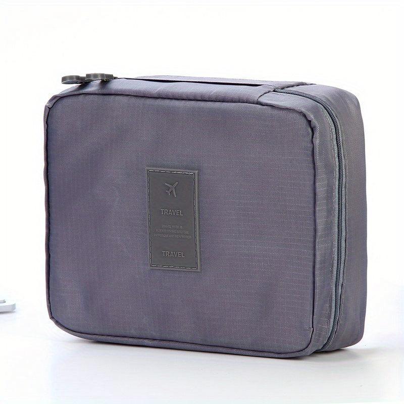 Solid Makeup Bag Zipper Toiletry Wash Bag Travel Cosmetic Bag