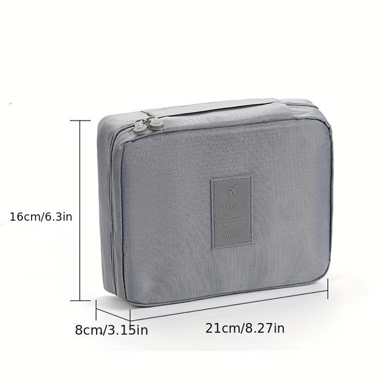 Solid Makeup Bag Zipper Toiletry Wash Bag Travel Cosmetic Bag
