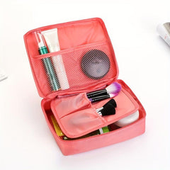 Solid Makeup Bag Zipper Toiletry Wash Bag Travel Cosmetic Bag