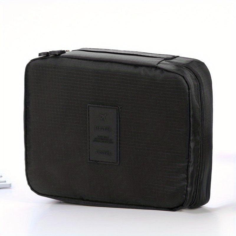 Solid Makeup Bag Zipper Toiletry Wash Bag Travel Cosmetic Bag