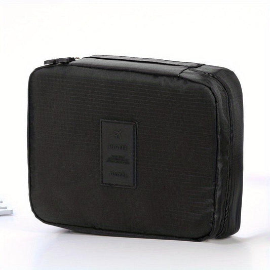 Solid Makeup Bag Zipper Toiletry Wash Bag Travel Cosmetic Bag