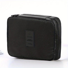 Solid Makeup Bag Zipper Toiletry Wash Bag Travel Cosmetic Bag