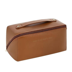 Large Capacity Portable Cosmetic Bag Handle Zipper Letter Print Toiletry Bag