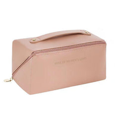 Large Capacity Portable Cosmetic Bag Handle Zipper Letter Print Toiletry Bag