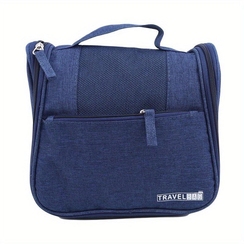 Top Handle Portable Cosmetic Bag Solid Mesh Toiletry Organizer