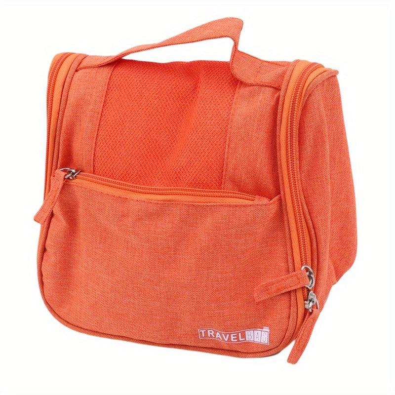 Top Handle Portable Cosmetic Bag Solid Mesh Toiletry Organizer