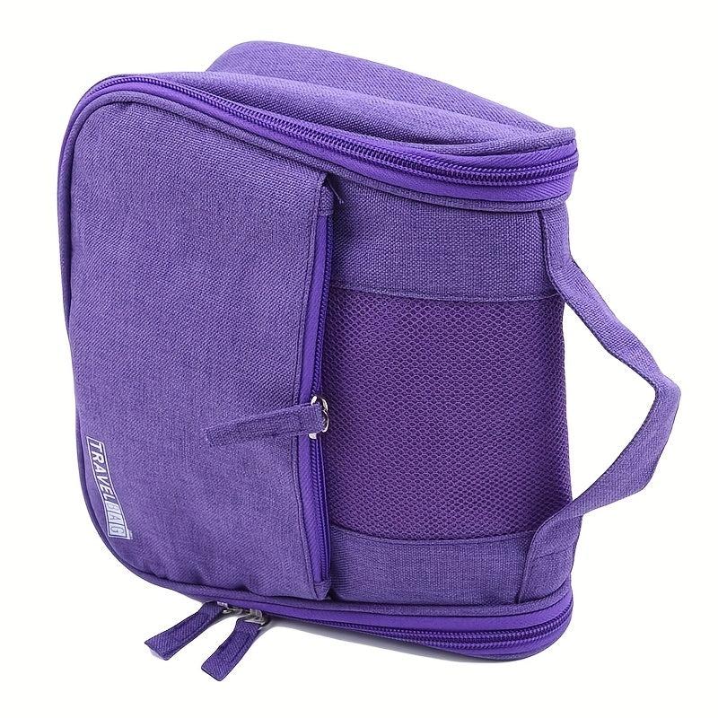 Top Handle Portable Cosmetic Bag Solid Mesh Toiletry Organizer