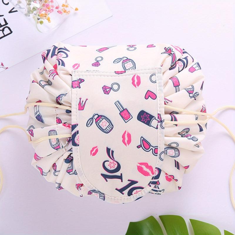 Waterproof Drawstring Cosmetic Bag Lightweight Portable Travel Makeup Bag
