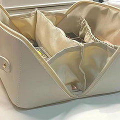 Portable Faux Leather Cosmetic Bag for Travel
