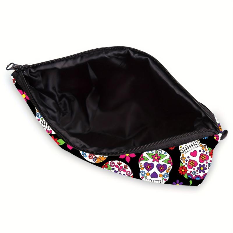 Vintage Skull Pattern Makeup Bag Travel Cosmetic Storage