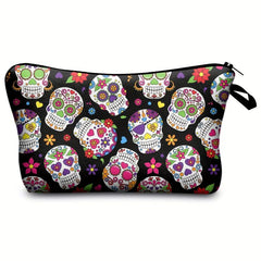 Vintage Skull Pattern Makeup Bag Travel Cosmetic Storage