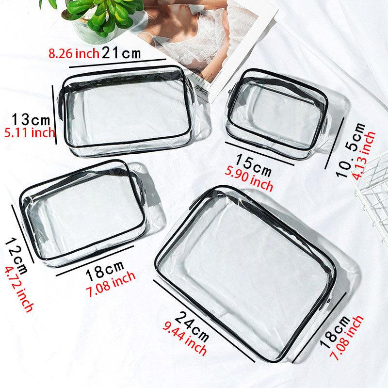 Waterproof Transparent Zipper Pouch Toiletry Wash Bag