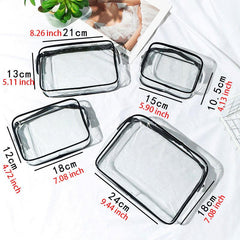 Waterproof Transparent Zipper Pouch Toiletry Wash Bag