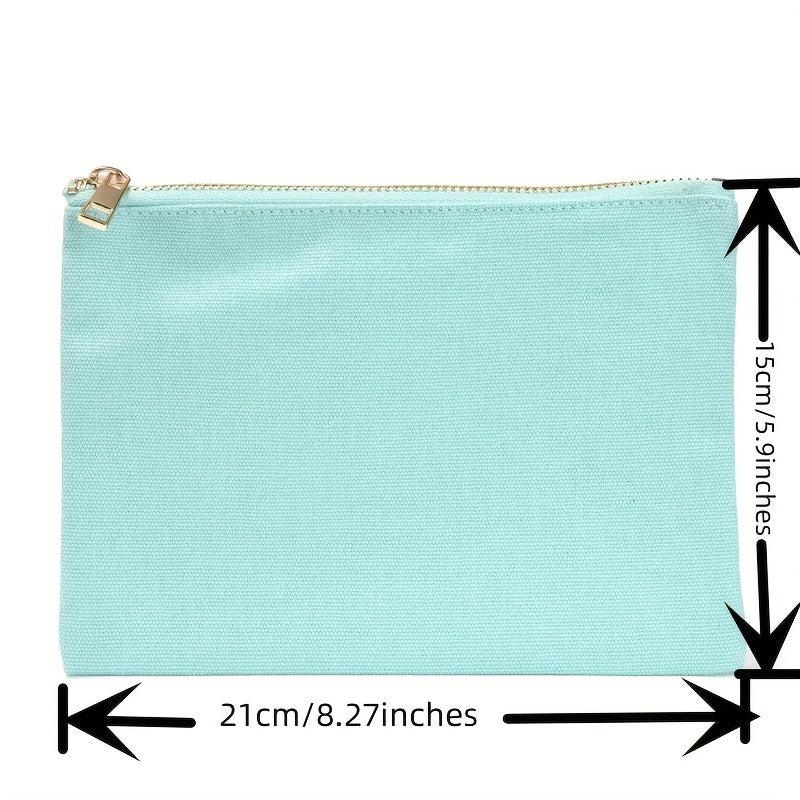 Canvas Storage Bag Portable Zipper Clutch Coin Purse Handbags