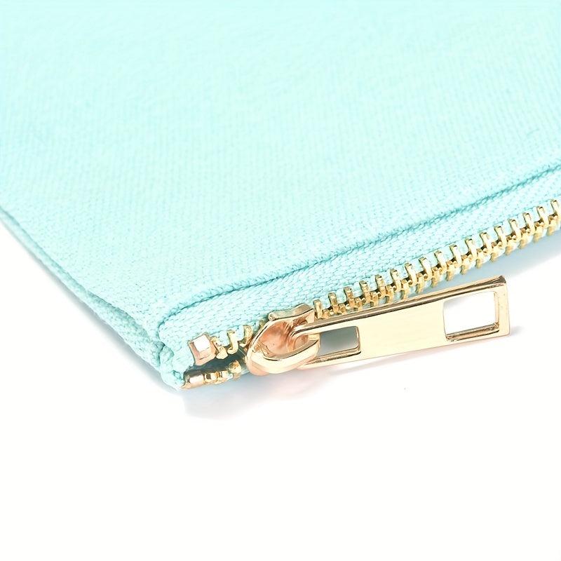Canvas Storage Bag Portable Zipper Clutch Coin Purse Handbags
