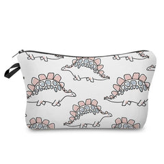 Dino Pattern Zip Storage Bag Lightweight Makeup Pouch
