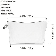 Dino Pattern Zip Storage Bag Lightweight Makeup Pouch