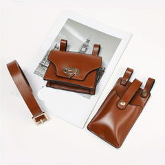 Vintage Mini Waist Bag Solid Phone Bag & Coin Purse Storage Belt Bag