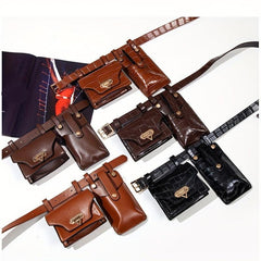 Vintage Mini Waist Bag Solid Phone Bag & Coin Purse Storage Belt Bag