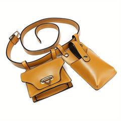 Vintage Mini Waist Bag Solid Phone Bag & Coin Purse Storage Belt Bag