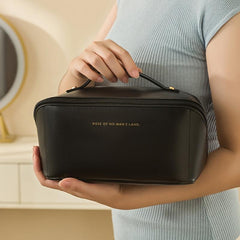 Minimalist Zipper Makeup Bag Solid Cosmetic Handbag Toiletry Wash Bag