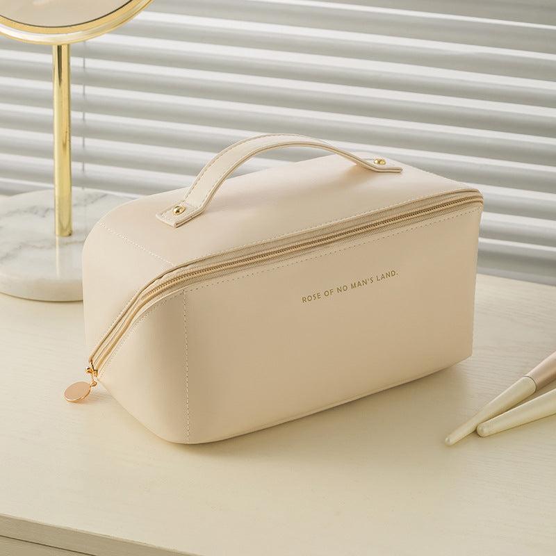 Minimalist Zipper Makeup Bag Solid Cosmetic Handbag Toiletry Wash Bag
