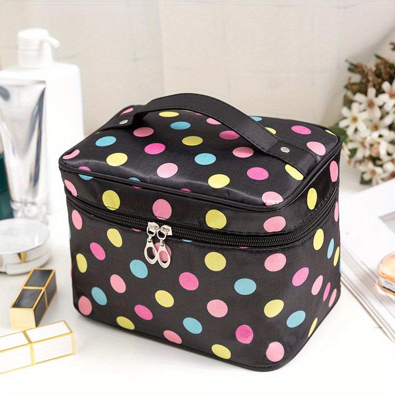Rose Flower Pattern Cosmetic Bag Portable Travel Makeup Storage Bag