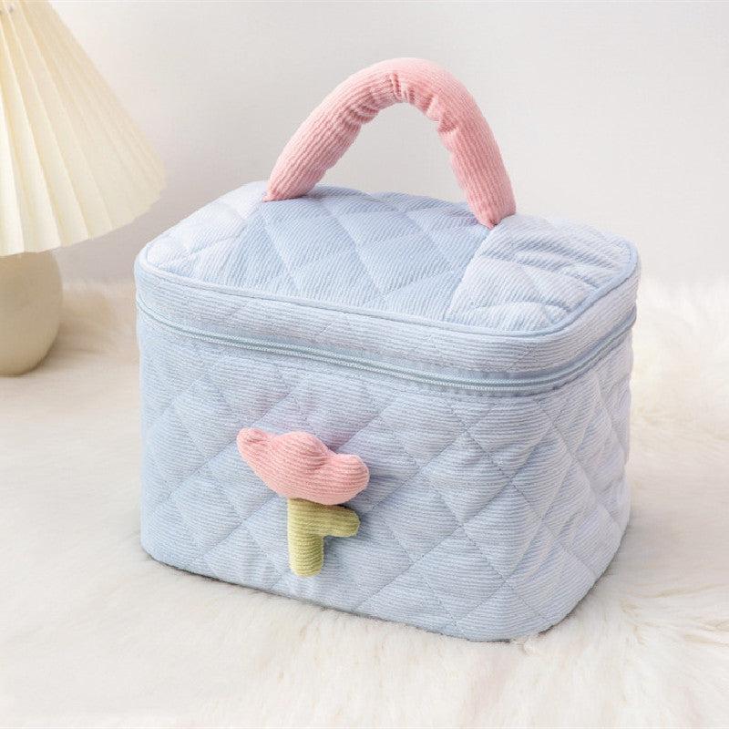 Floral Decor Cosmetic Bag Portable Travel Toiletry Bag