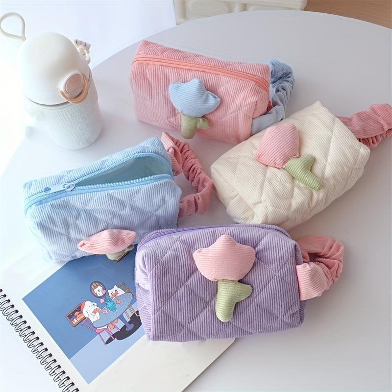 Floral Decor Cosmetic Bag Portable Travel Toiletry Bag