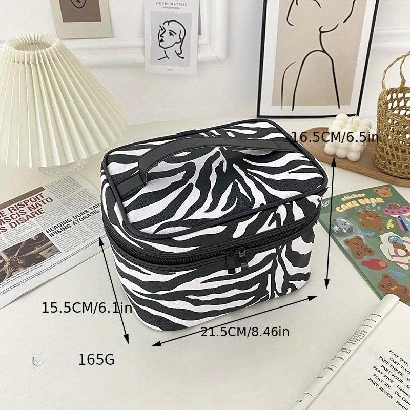Leopard Pattern Cosmetic Storage Bag Toiletry Travel Makeup Brush Organizer