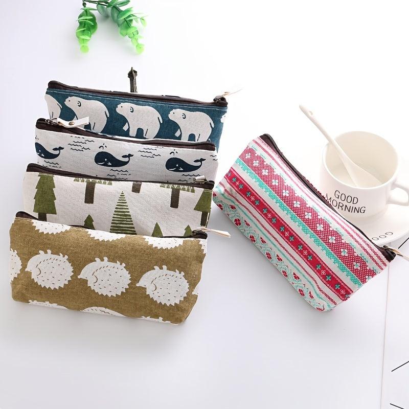 Portable Travel Casual Storage Bag Pattern Cosmetic Bag With Zipper