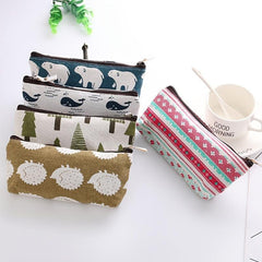 Portable Travel Casual Storage Bag Pattern Cosmetic Bag With Zipper