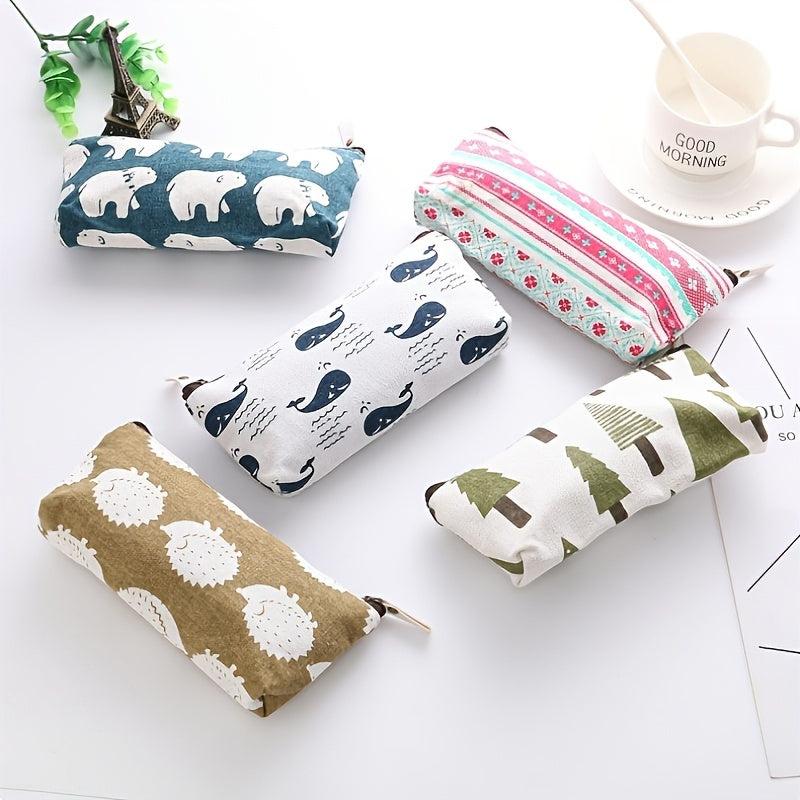 Portable Travel Casual Storage Bag Pattern Cosmetic Bag With Zipper